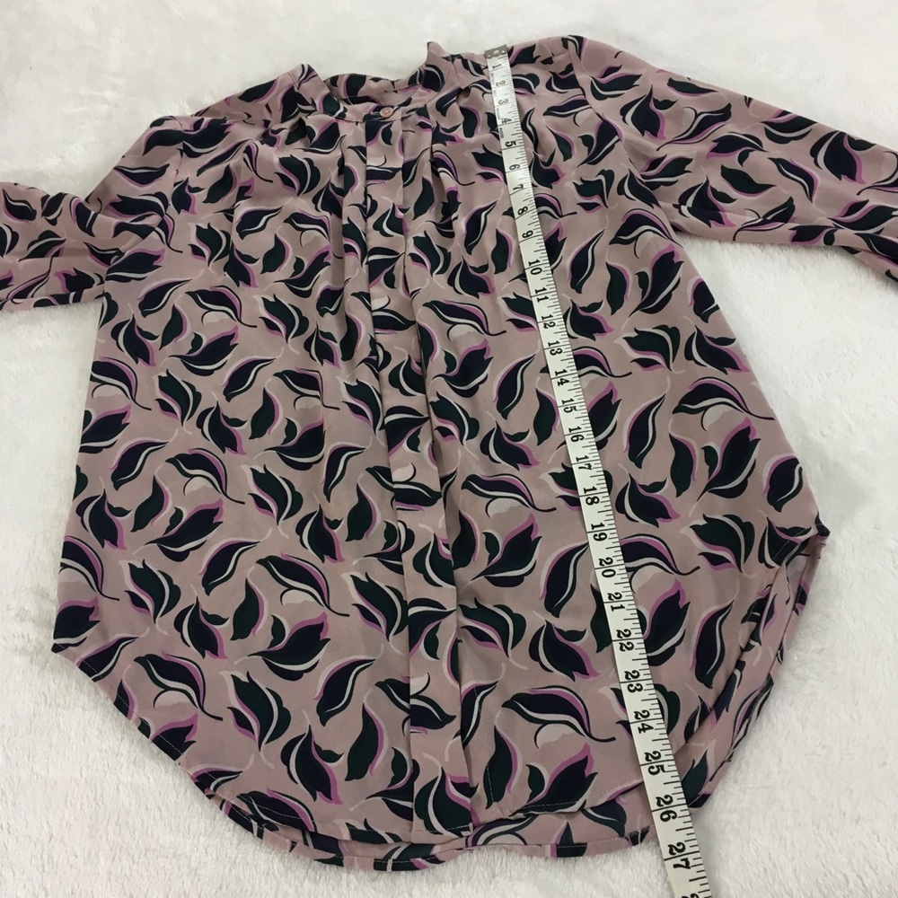 Ann Taylor Career Work Print Button Down Blouse XS - Picture 5 of 7